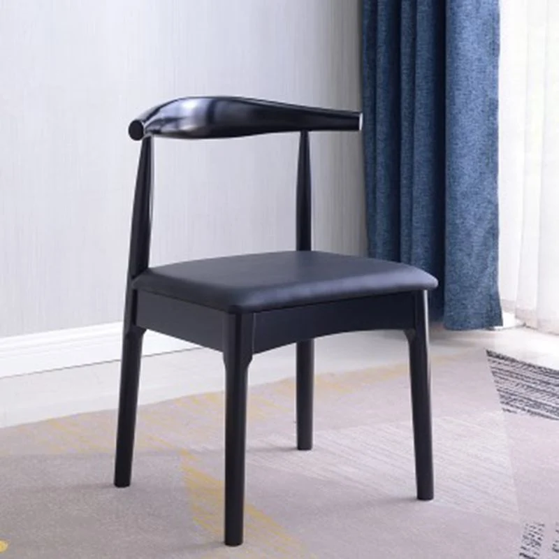 Sedia da pranzo scandinava Sedia laterale con schienale aperto e 4 gambe legno per uso domestico Clearhalo