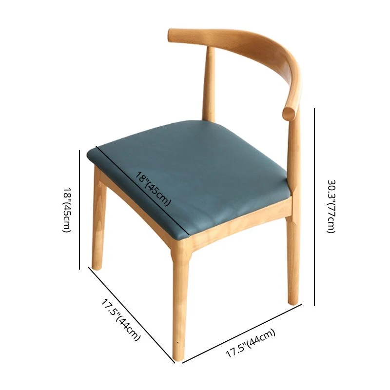 Sedia da pranzo scandinava Sedia da pranzo laterale legno larga 17 pollici con schienale aperto per uso domestico Clearhalo
