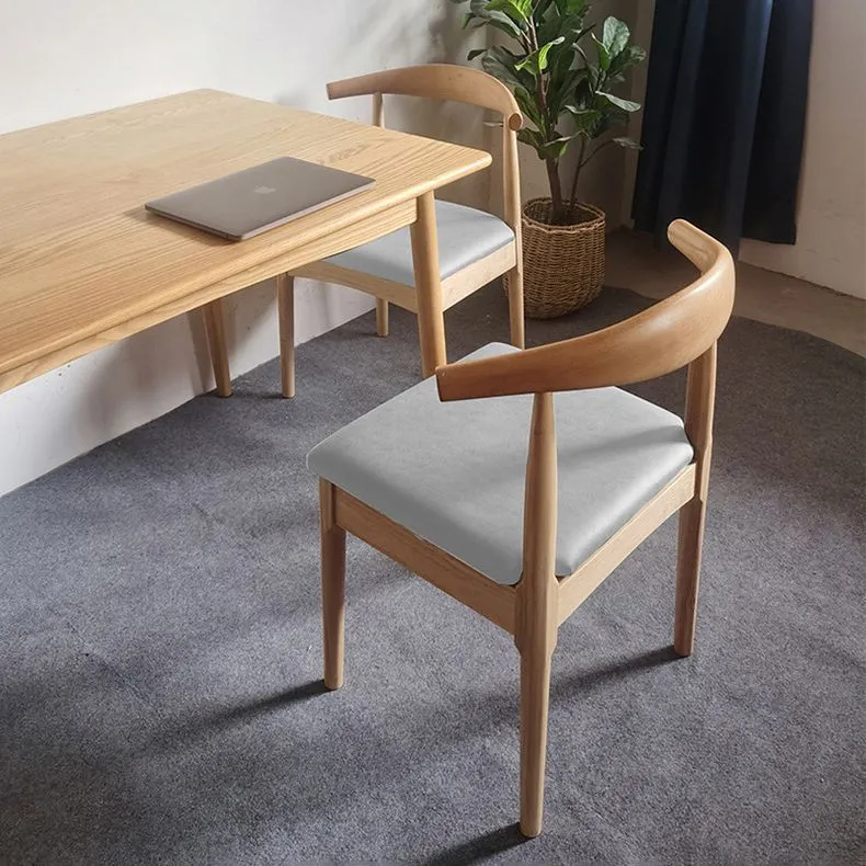 Sedia da pranzo scandinava Sedia da pranzo laterale legno larga 17 pollici con schienale aperto per uso domestico Clearhalo