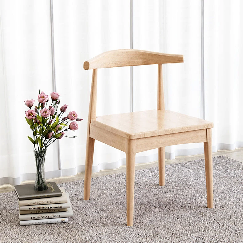 Sedia da pranzo scandinava Sedia da pranzo laterale legno larga 17 pollici con schienale aperto per uso domestico Clearhalo