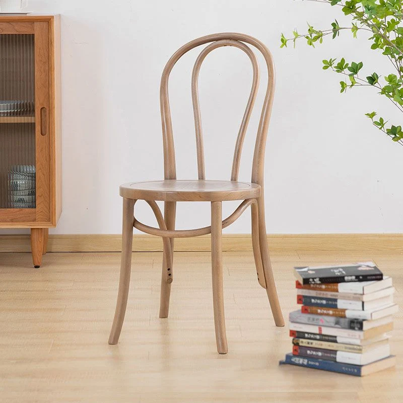 Sedia da pranzo scandinava senza braccioli Sedia da pranzo laterale con schienale Windsor legno Clearhalo