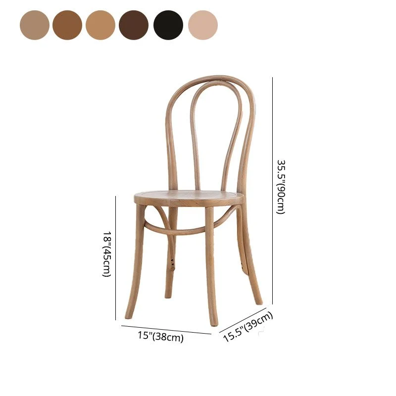 Sedia da pranzo scandinava senza braccioli Sedia da pranzo laterale con schienale Windsor legno Clearhalo