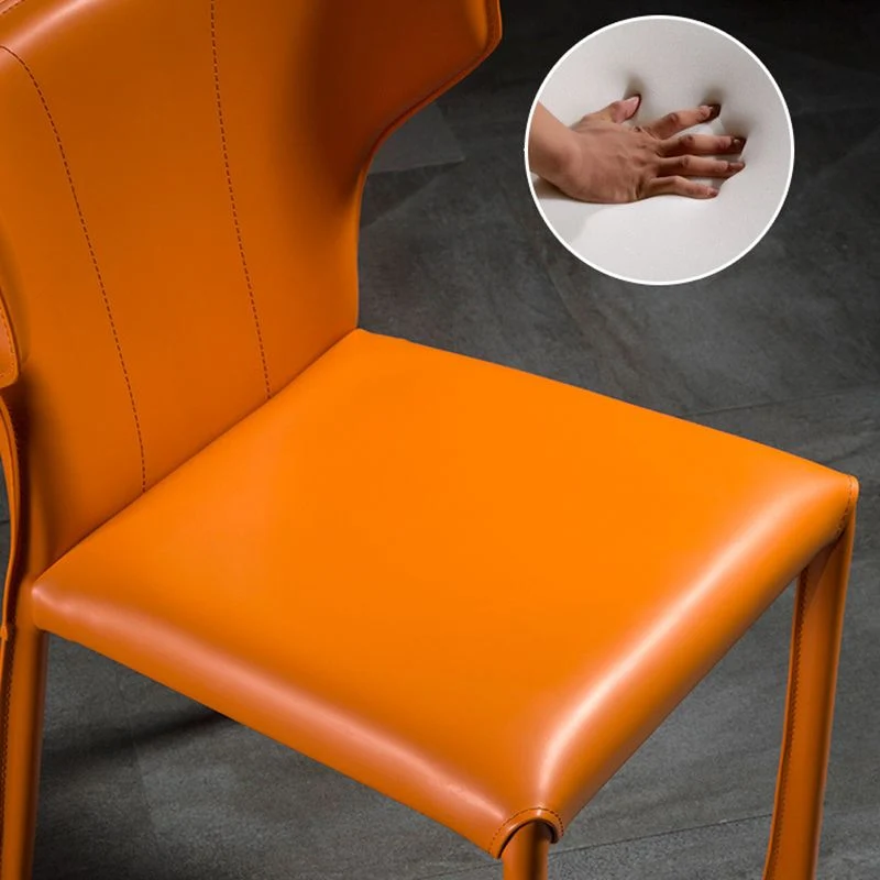 Sedia da pranzo senza braccioli con schienale alto da cucina, sedia laterale imbottita Clearhalo