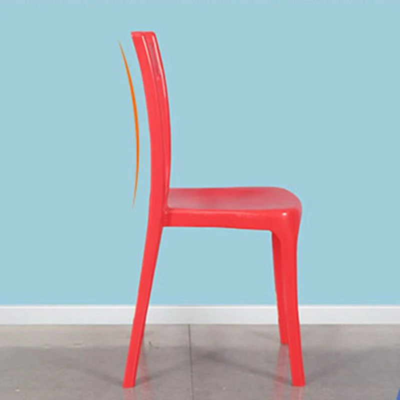 Sedia da pranzo senza braccioli con schienale doghe plastica, sedia impilabile stile moderno Clearhalo