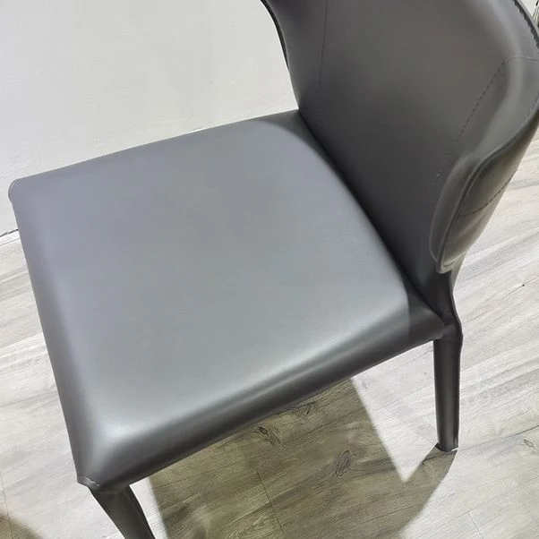 Sedia da pranzo senza braccioli da cucina ecopelle, sedia laterale con schienale alare Clearhalo