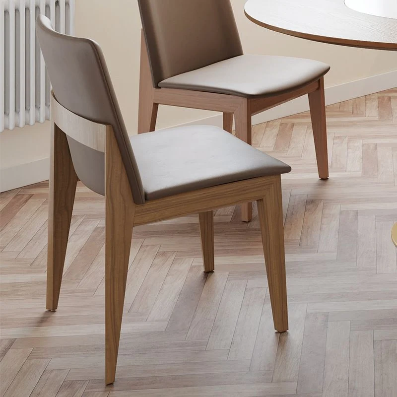 Sedia da pranzo senza braccioli da cucina legno Sedia da pranzo contemporanea con schienale massiccio Clearhalo
