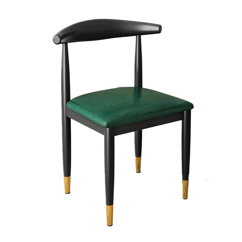 Sedia da pranzo senza braccioli da cucina Sala da pranzo Gambe metallo Sedia con schienale aperto Clearhalo