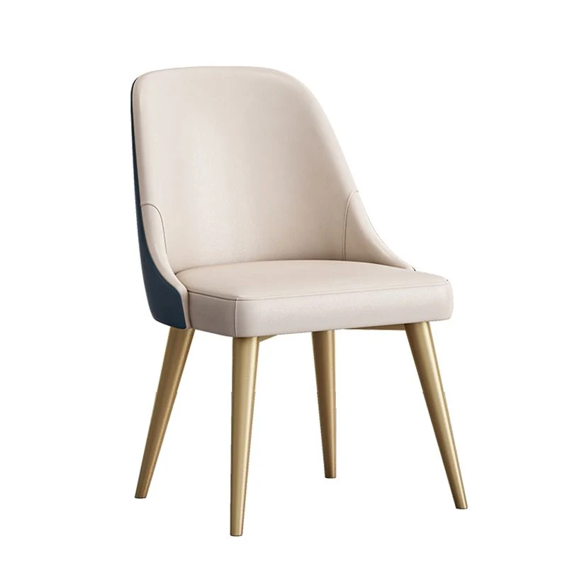 Sedia da pranzo senza braccioli dal design scandinavo con schienale massiccio Sedie da pranzo pelle PU Clearhalo