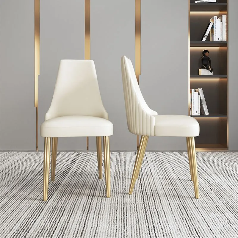 Sedia da pranzo senza braccioli ecopelle Glam Sedia da sala da pranzo metallo per uso domestico Clearhalo
