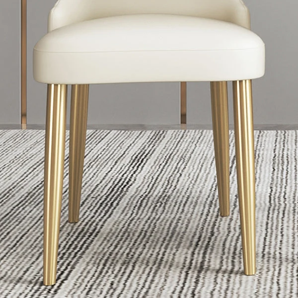 Sedia da pranzo senza braccioli ecopelle Glam Sedia da sala da pranzo metallo per uso domestico Clearhalo