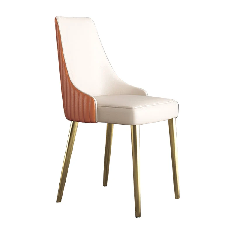 Sedia da pranzo senza braccioli ecopelle Glam Sedia da sala da pranzo metallo per uso domestico Clearhalo