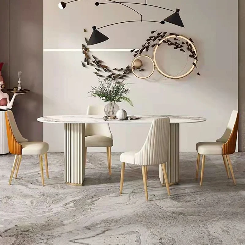 Sedia da pranzo senza braccioli ecopelle Glam Sedia da sala da pranzo metallo per uso domestico Clearhalo