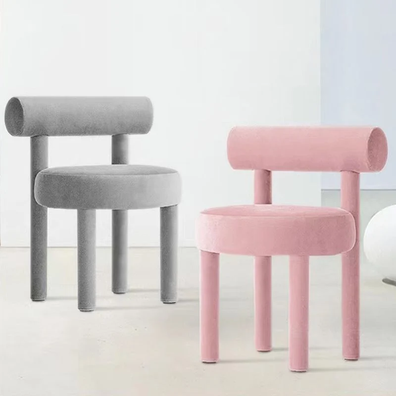 Sedia da pranzo senza braccioli imbottita con schienale aperto e stile moderno per la casa Clearhalo