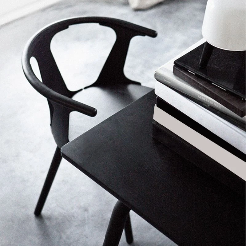 Sedia da pranzo senza braccioli imbottita stile scandinavo con schienale doghe Clearhalo