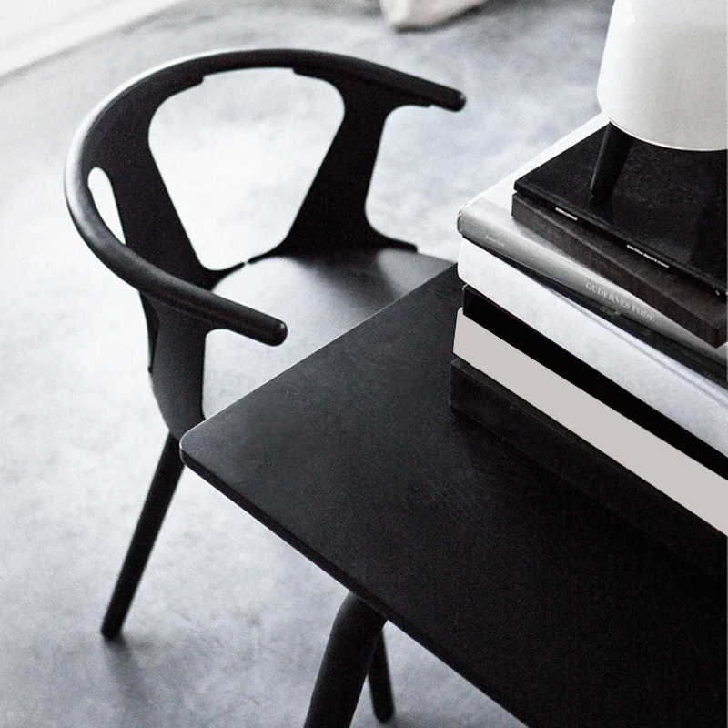 Sedia da pranzo senza braccioli imbottita stile scandinavo con schienale doghe Clearhalo