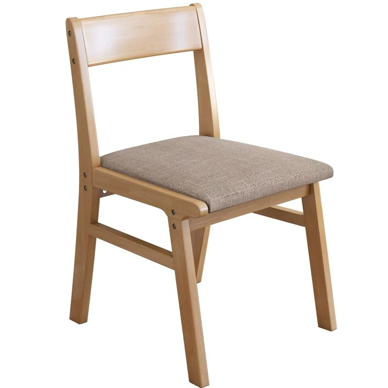 Sedia da pranzo senza braccioli legno di gomma Sedia laterale da pranzo singola imbottita con schienale aperto Clearhalo