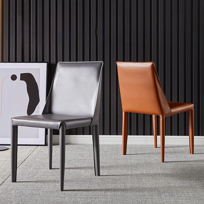 Sedia da pranzo senza braccioli Parsons moderna pelle per interni ed esterni Clearhalo