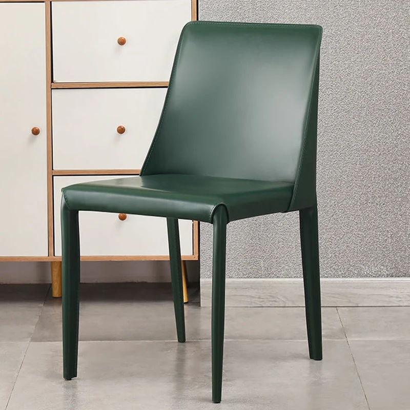 Sedia da pranzo senza braccioli pelle con sedia laterale imbottita per sala da pranzo Clearhalo