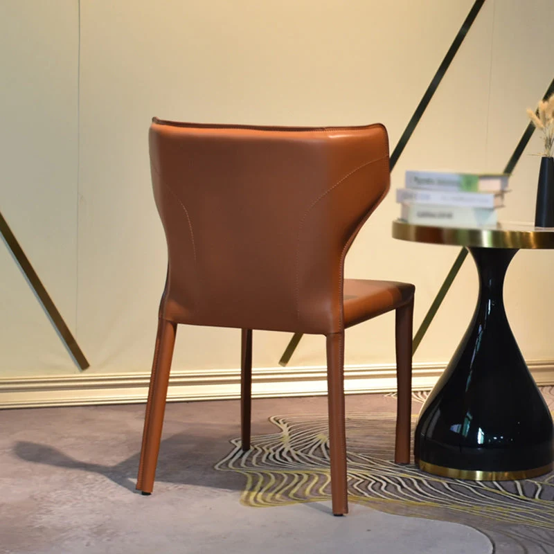 Sedia da pranzo senza braccioli pelle con schienale alto stile moderno per uso domestico Clearhalo