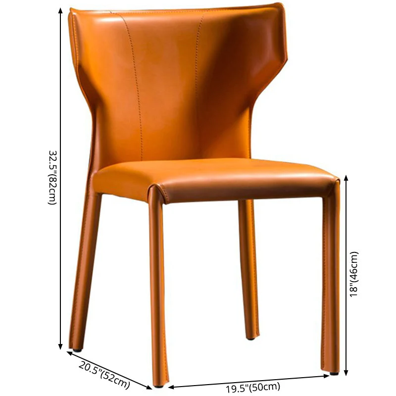 Sedia da pranzo senza braccioli pelle con schienale alto stile moderno per uso domestico Clearhalo