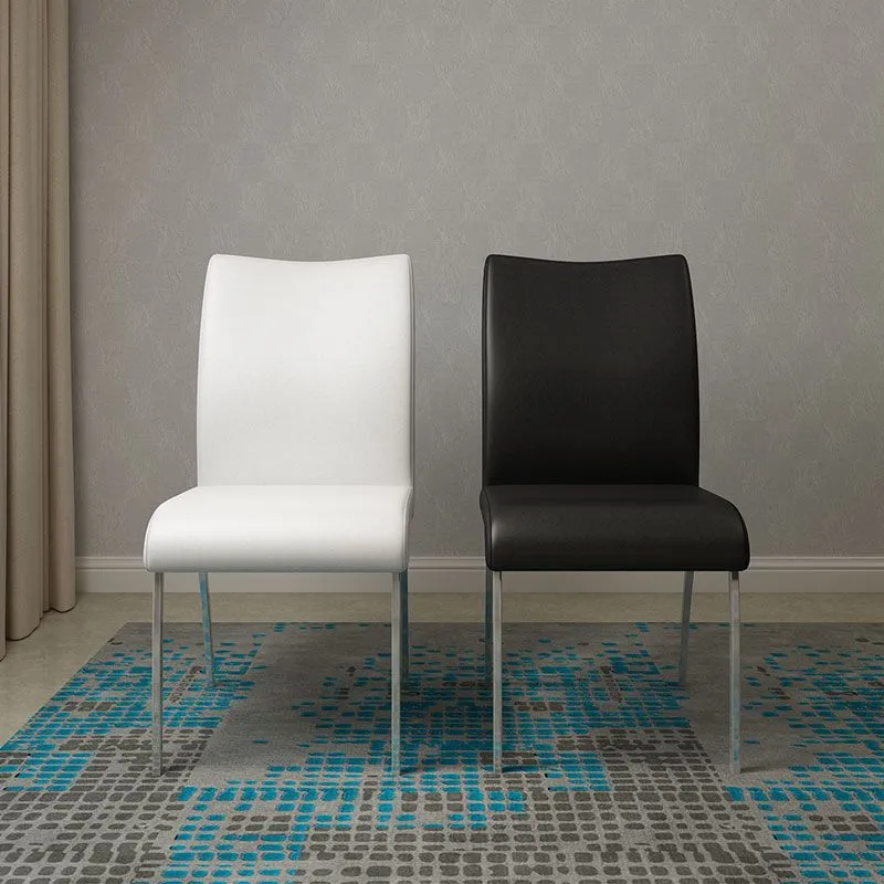 Sedia da pranzo senza braccioli pelle PU glamour Sedie da sala da pranzo metallo per uso domestico Clearhalo