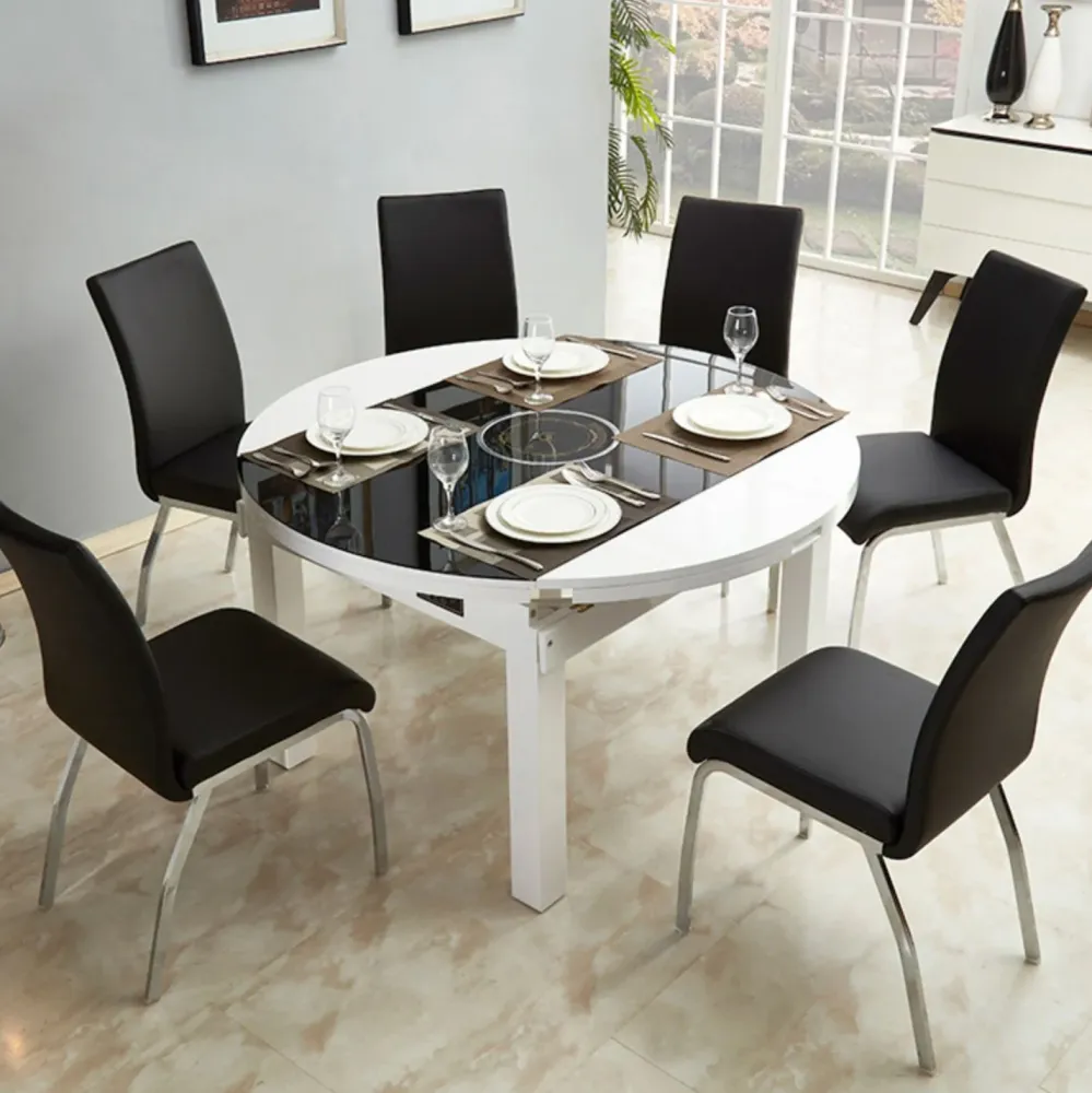 Sedia da pranzo senza braccioli pelle PU glamour Sedie da sala da pranzo metallo per uso domestico Clearhalo