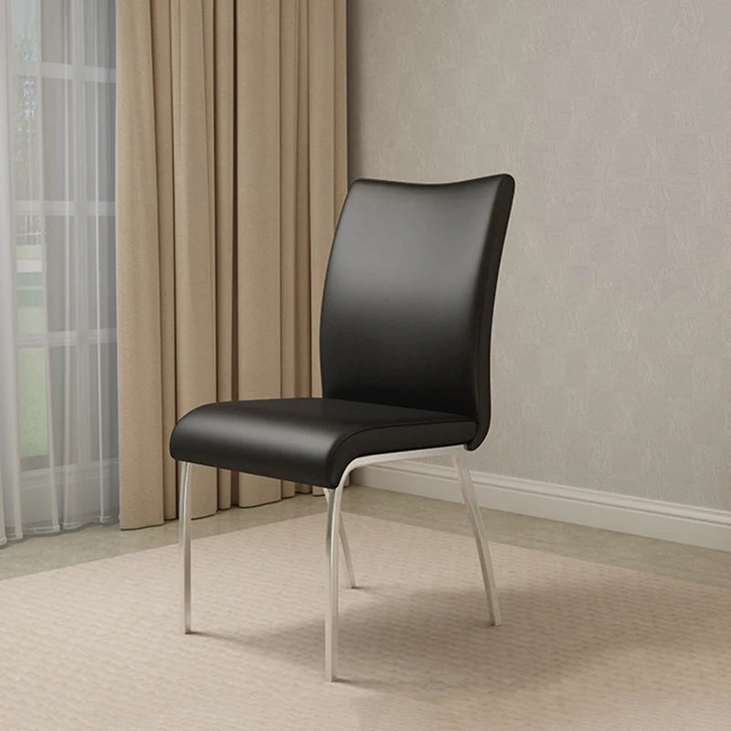 Sedia da pranzo senza braccioli pelle PU glamour Sedie da sala da pranzo metallo per uso domestico Clearhalo