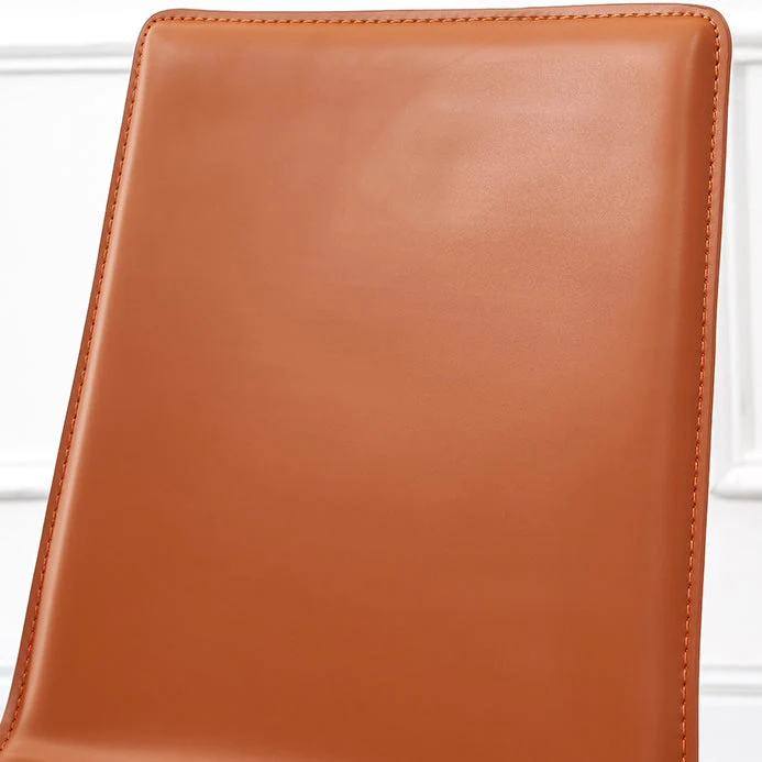 Sedia da pranzo senza braccioli pelle stile moderno Sedia laterale metallo per uso domestico Clearhalo