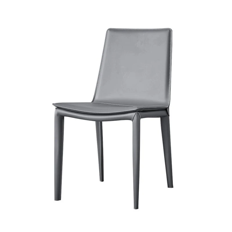 Sedia da pranzo senza braccioli pelle stile moderno Sedia laterale metallo per uso domestico Clearhalo