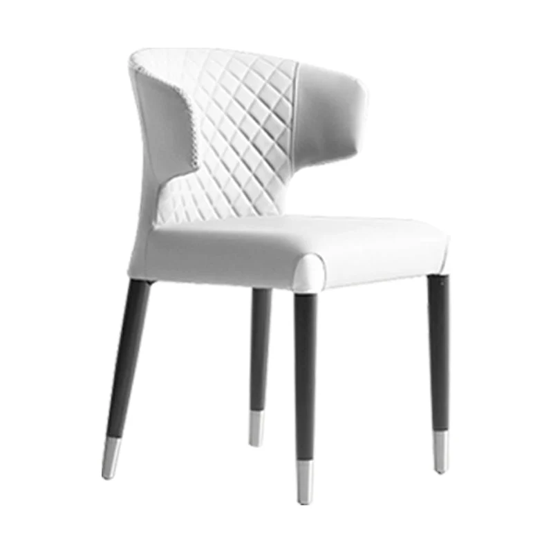 Sedia da pranzo senza braccioli pelle stile minimalista Clearhalo