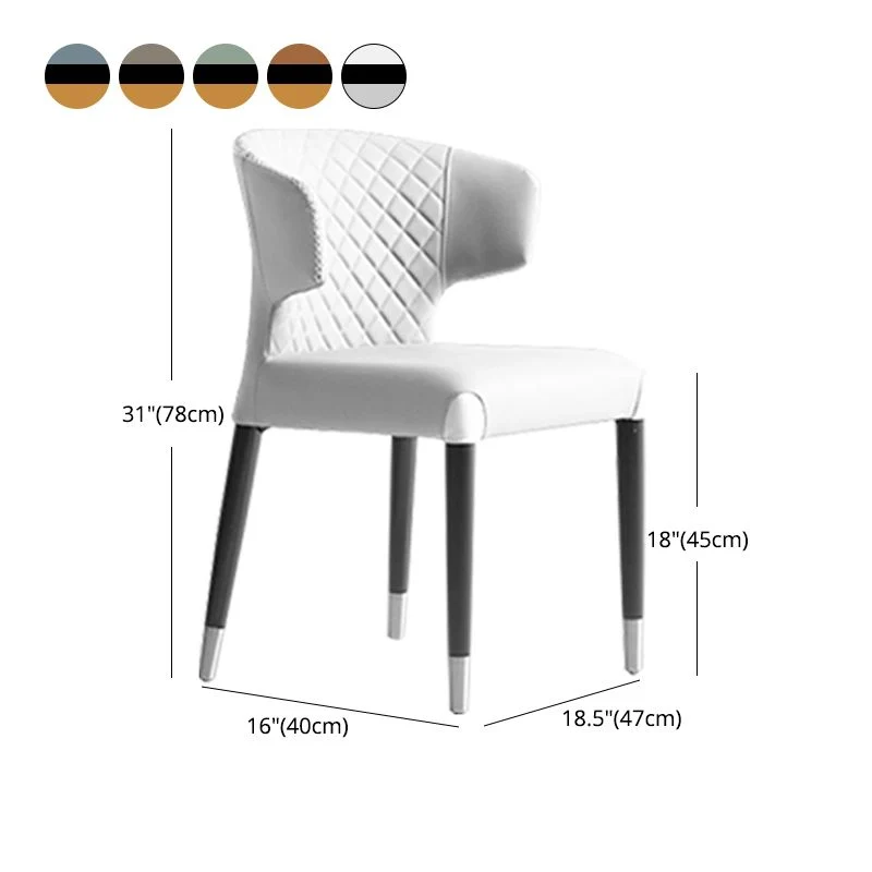 Sedia da pranzo senza braccioli pelle stile minimalista Clearhalo