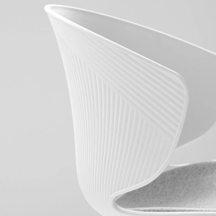 Sedia da pranzo senza braccioli plastica imbottita per sala da pranzo moderna Clearhalo