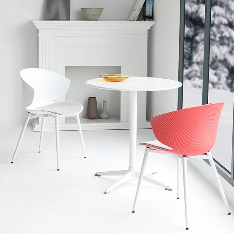 Sedia da pranzo senza braccioli plastica imbottita per sala da pranzo moderna Clearhalo