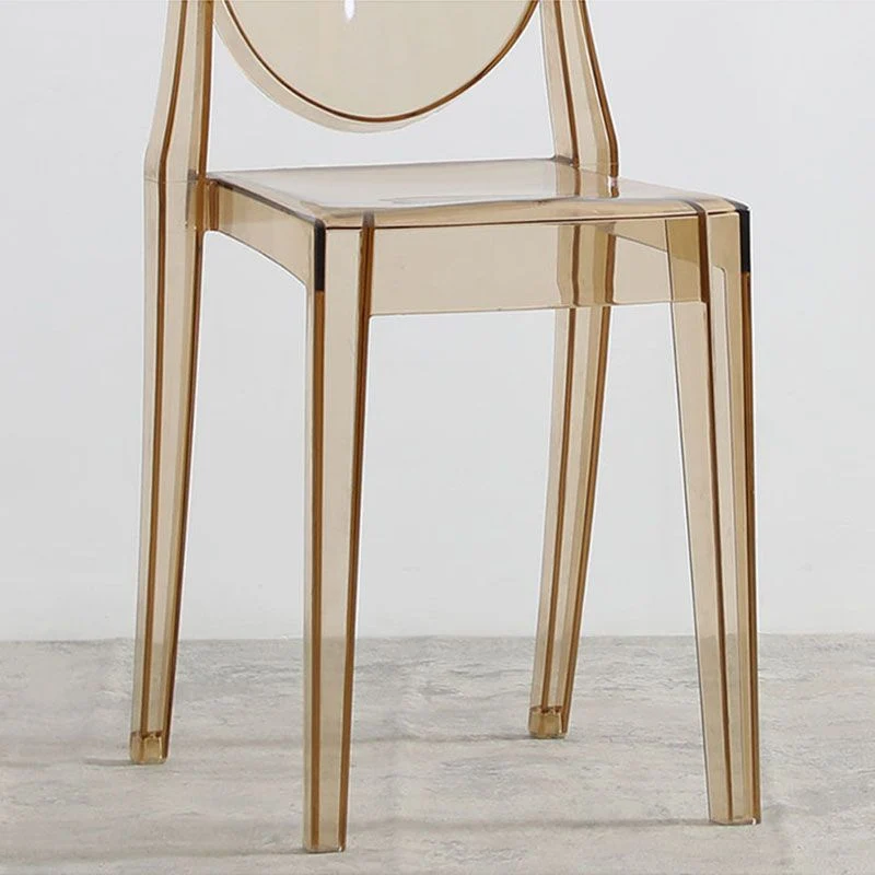 Sedia da pranzo senza braccioli plastica impilabile dal design scandinavo. Sedia laterale con schienale aperto Clearhalo