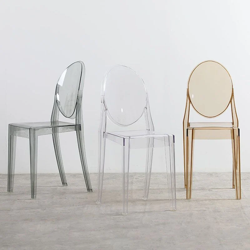 Sedia da pranzo senza braccioli plastica impilabile dal design scandinavo. Sedia laterale con schienale aperto Clearhalo
