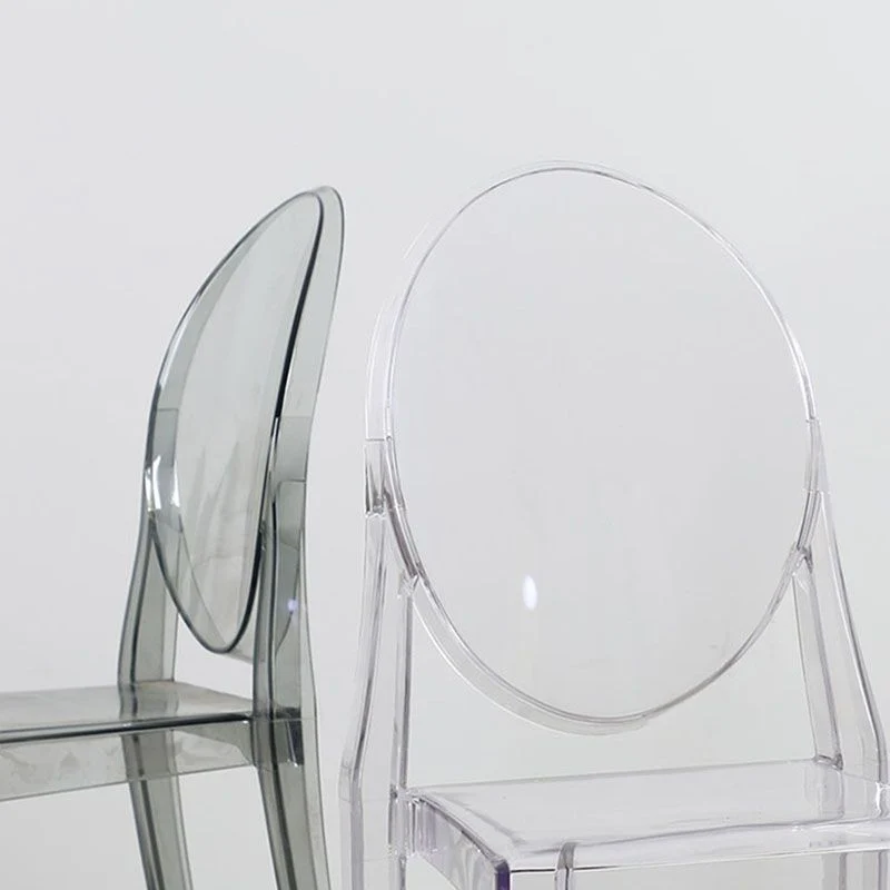 Sedia da pranzo senza braccioli plastica impilabile dal design scandinavo. Sedia laterale con schienale aperto Clearhalo