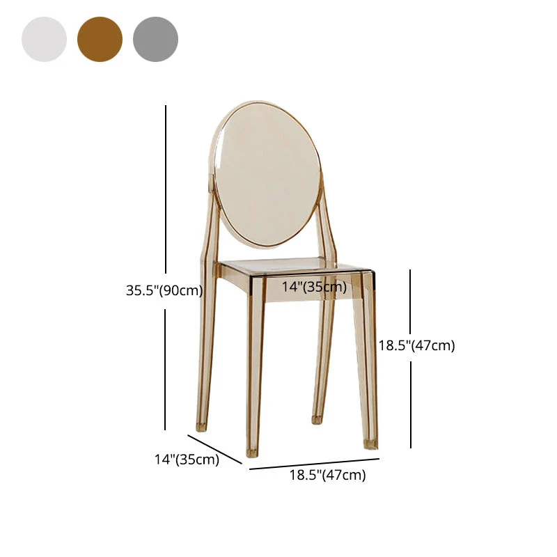 Sedia da pranzo senza braccioli plastica impilabile dal design scandinavo. Sedia laterale con schienale aperto Clearhalo