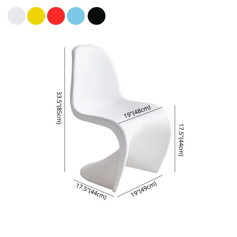 Sedia da pranzo senza braccioli plastica stile moderno, sedia da pranzo impilabile con schienale solido Clearhalo