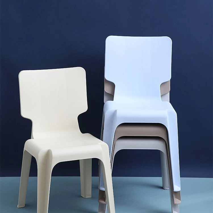Sedia da pranzo senza braccioli plastica stile contemporaneo Sedie da pranzo con schienale solido per la casa Clearhalo