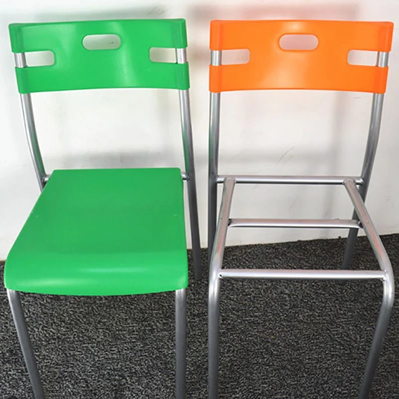Sedia da pranzo senza braccioli plastica stile minimalista Sedia laterale da pranzo impilabile con schienale aperto Clearhalo