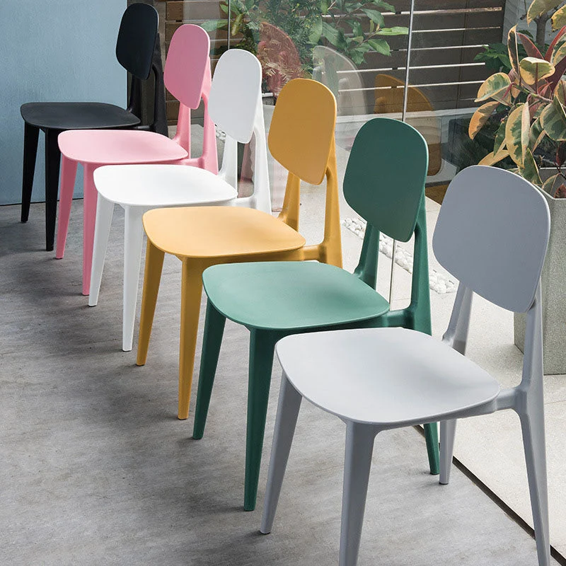 Sedia da pranzo senza braccioli plastica stile moderno, sedie laterali da pranzo con schienale aperto per uso domestico Cl...