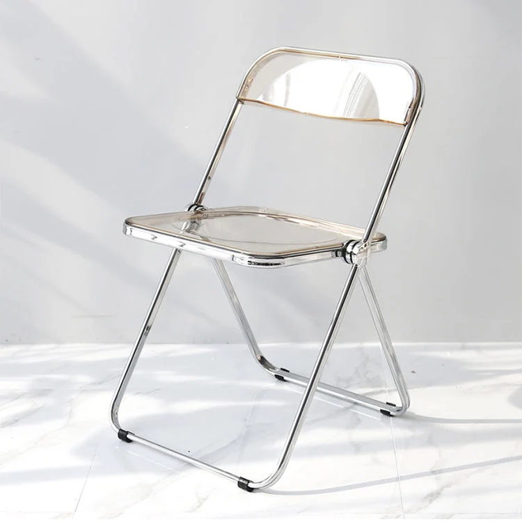Sedia da pranzo senza braccioli plastica stile industriale Sedia laterale da pranzo singola con schienale aperto Clearhalo
