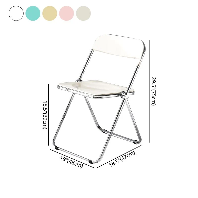 Sedia da pranzo senza braccioli plastica stile industriale Sedia laterale da pranzo singola con schienale aperto Clearhalo