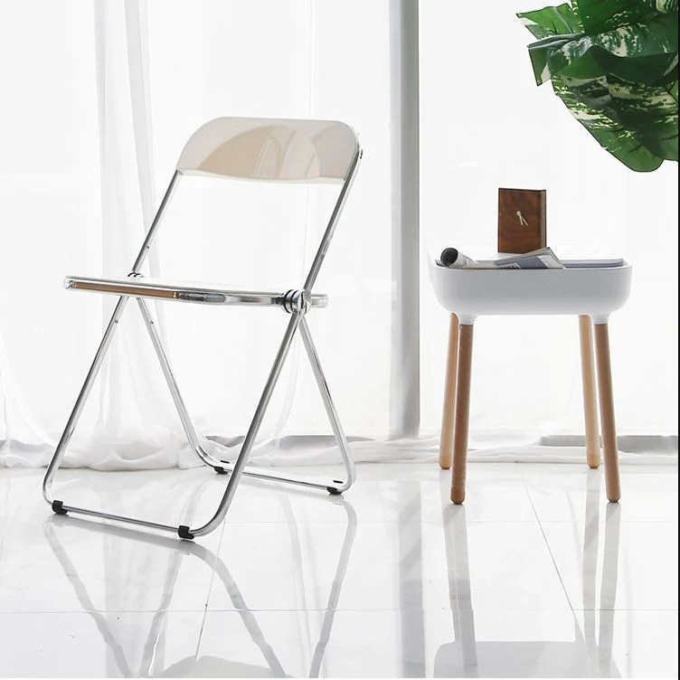 Sedia da pranzo senza braccioli plastica stile industriale Sedia laterale da pranzo singola con schienale aperto Clearhalo