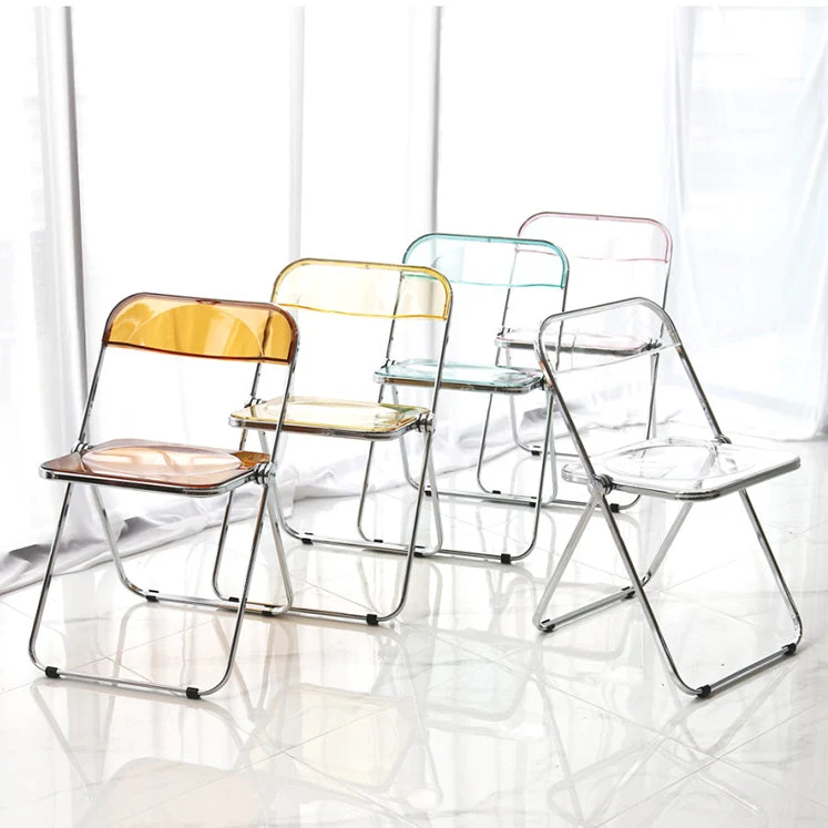 Sedia da pranzo senza braccioli plastica stile industriale Sedia laterale da pranzo singola con schienale aperto Clearhalo