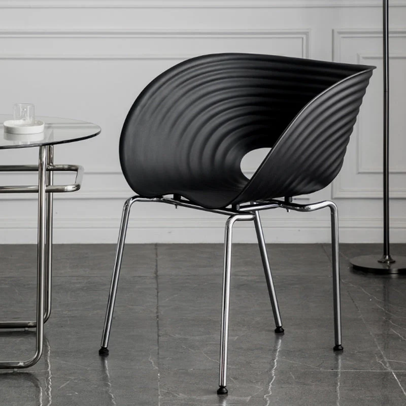 Sedia da pranzo senza braccioli plastica stile industriale Sedia laterale da pranzo con schienale aperto per uso domestico...