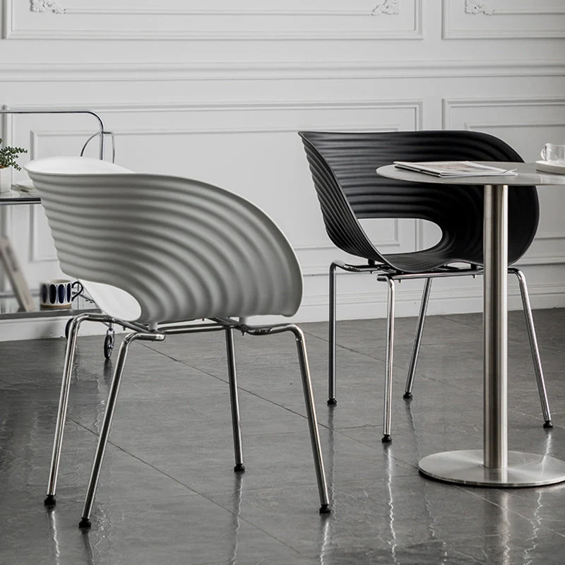 Sedia da pranzo senza braccioli plastica stile industriale Sedia laterale da pranzo con schienale aperto per uso domestico...