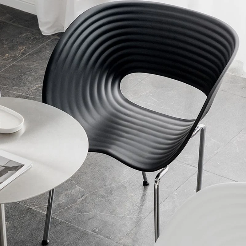 Sedia da pranzo senza braccioli plastica stile industriale Sedia laterale da pranzo con schienale aperto per uso domestico...