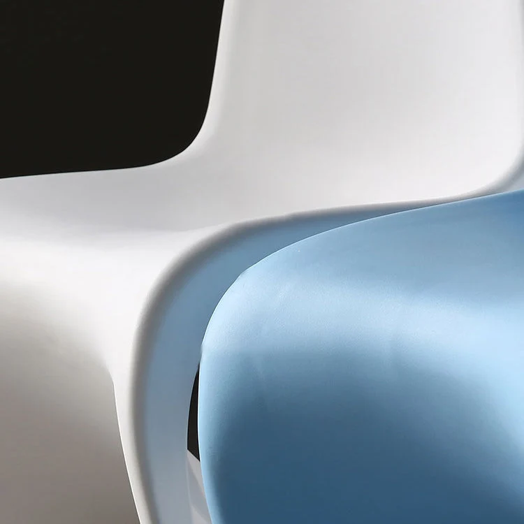 Sedia da pranzo senza braccioli plastica stile contemporaneo. Sedia laterale con schienale solido per la casa Clearhalo