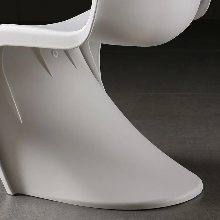 Sedia da pranzo senza braccioli plastica stile contemporaneo. Sedia laterale con schienale solido per la casa Clearhalo